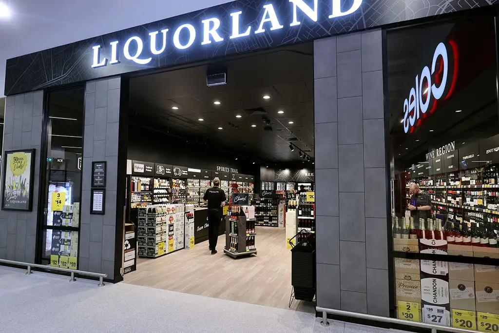 Liquorland storefront inside a Coles store