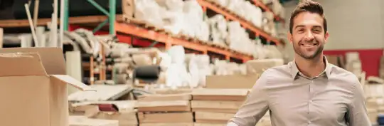 man in warehouse