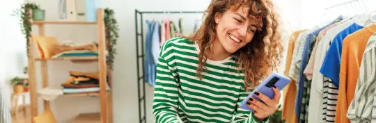 shopper in green shirt